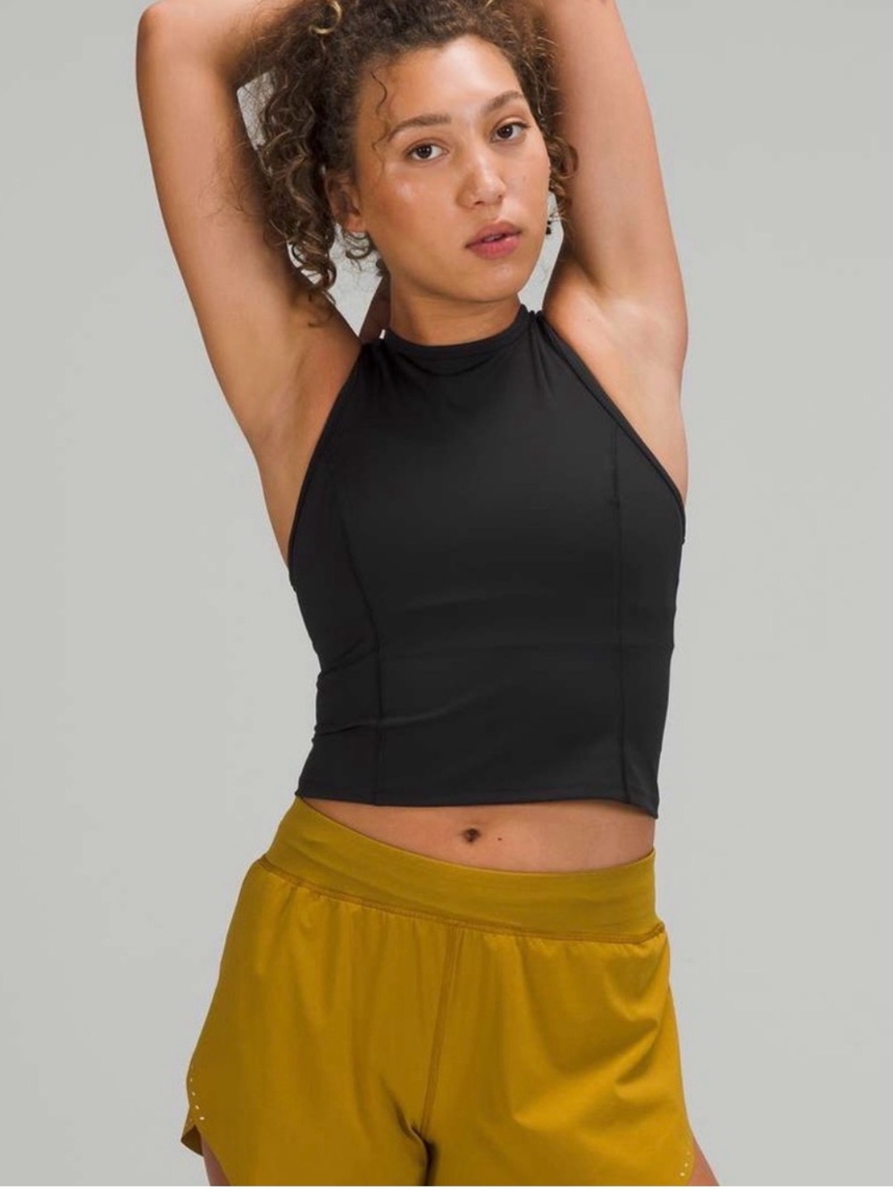 Lululemon Nulux Racerback Cropped Run Tank Top - Black